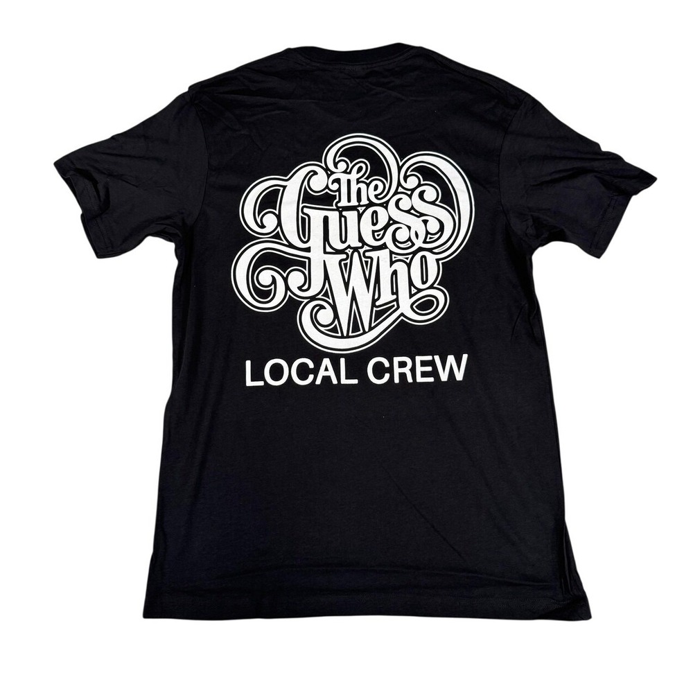 Azure The Guess Who Local Crew Band T-Shirt Mens Medium Black Cotton Graphic Tee